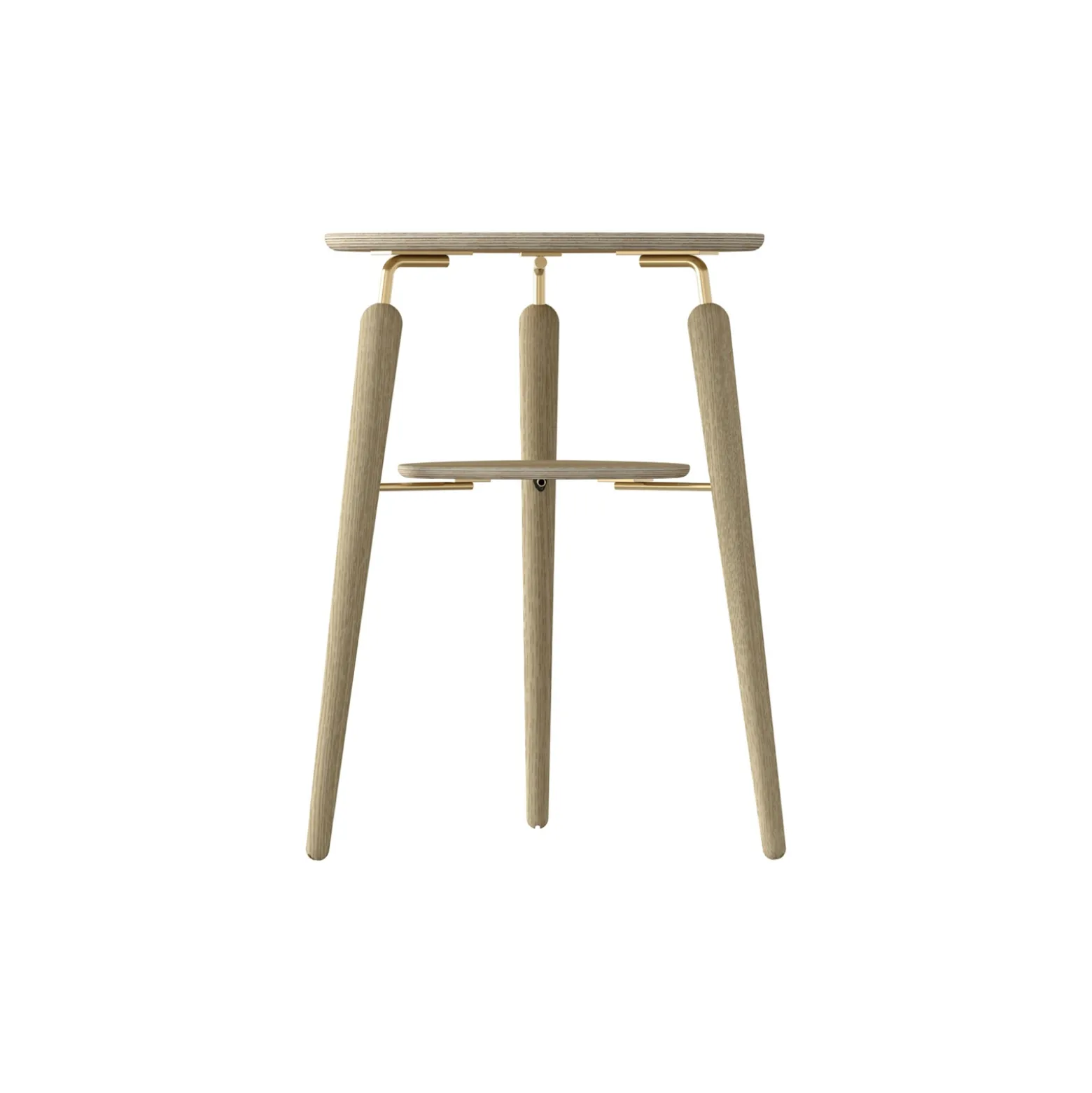Scandinavian Side Table with USB Hub - 18"Dia