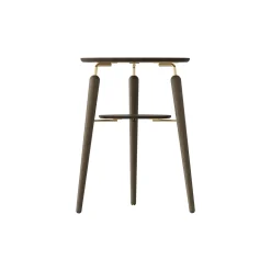 Scandinavian Side Table with USB Hub - 18"Dia