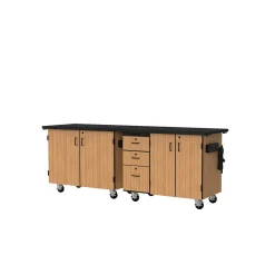 Science Cabinets Mobile Lab Carts w/ Drawers- 28"W x 96"D
