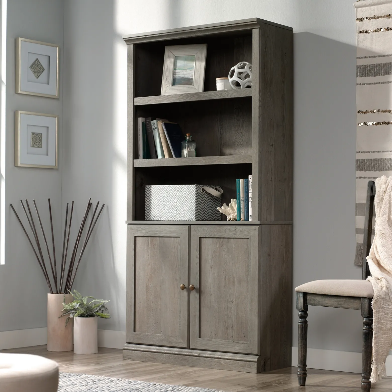 Select 5-Shelf Bookcase with Doors - 70"H