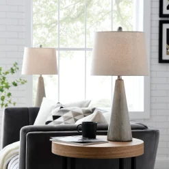 Set of Two Ceramic Base Table Lamps - 24 1/4