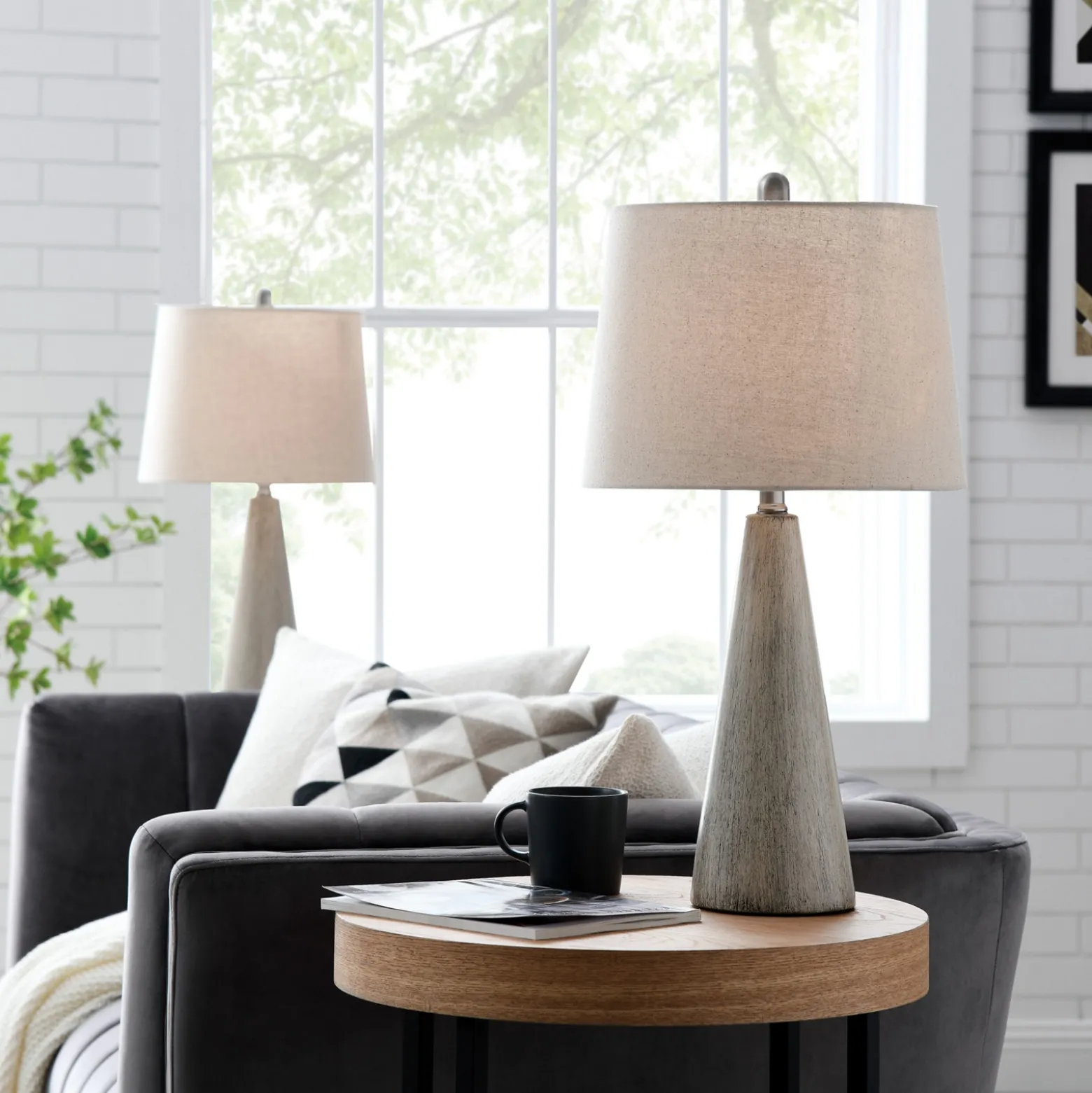 Set of Two Ceramic Base Table Lamps - 24 1/4"H