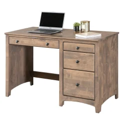 Shaker Home Office Solid Wood Single Pedestal Four Drawer Desk - 45
