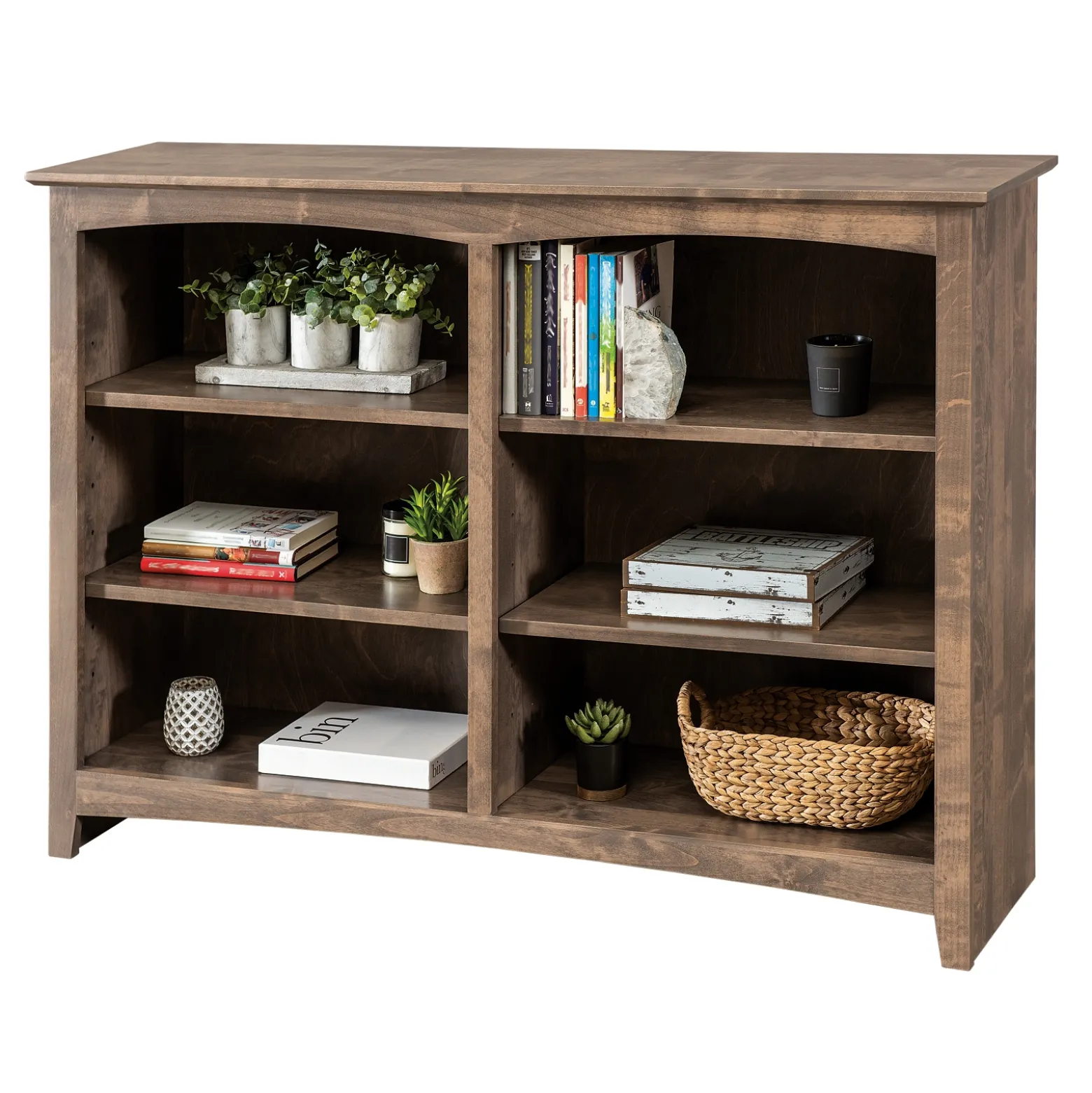 Shaker Home Office Solid Wood Bookcase - 48"W x 36"H