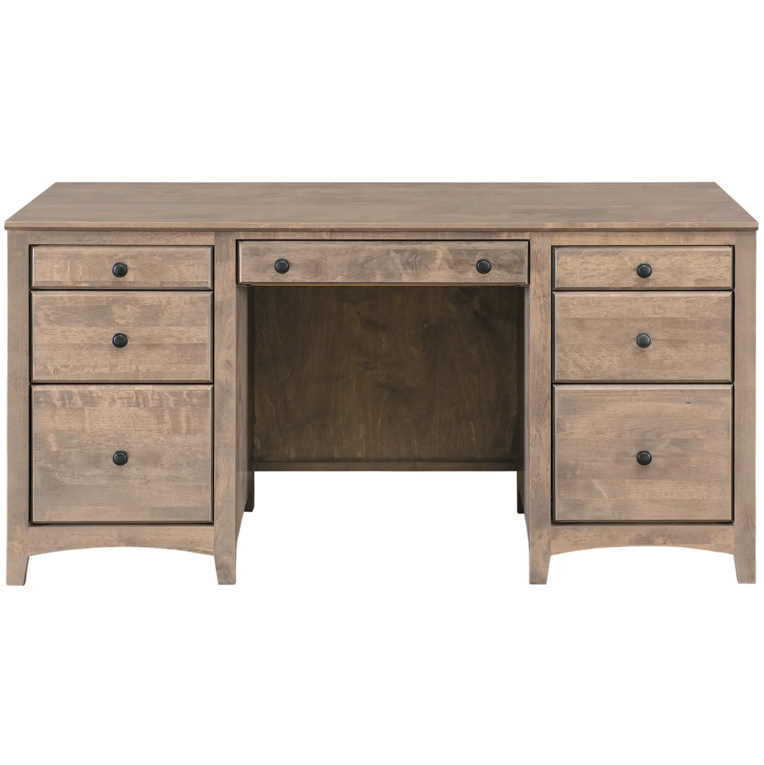 Shaker Home Office Solid Wood Double Pedestal Desk - 57.75"W