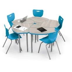 Shapes Height Adjustable Desk with Colored Edge Banding - 30"W x 29"D
