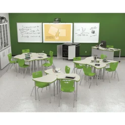 Shapes Height Adjustable Desk with Colored Edge Banding - 30