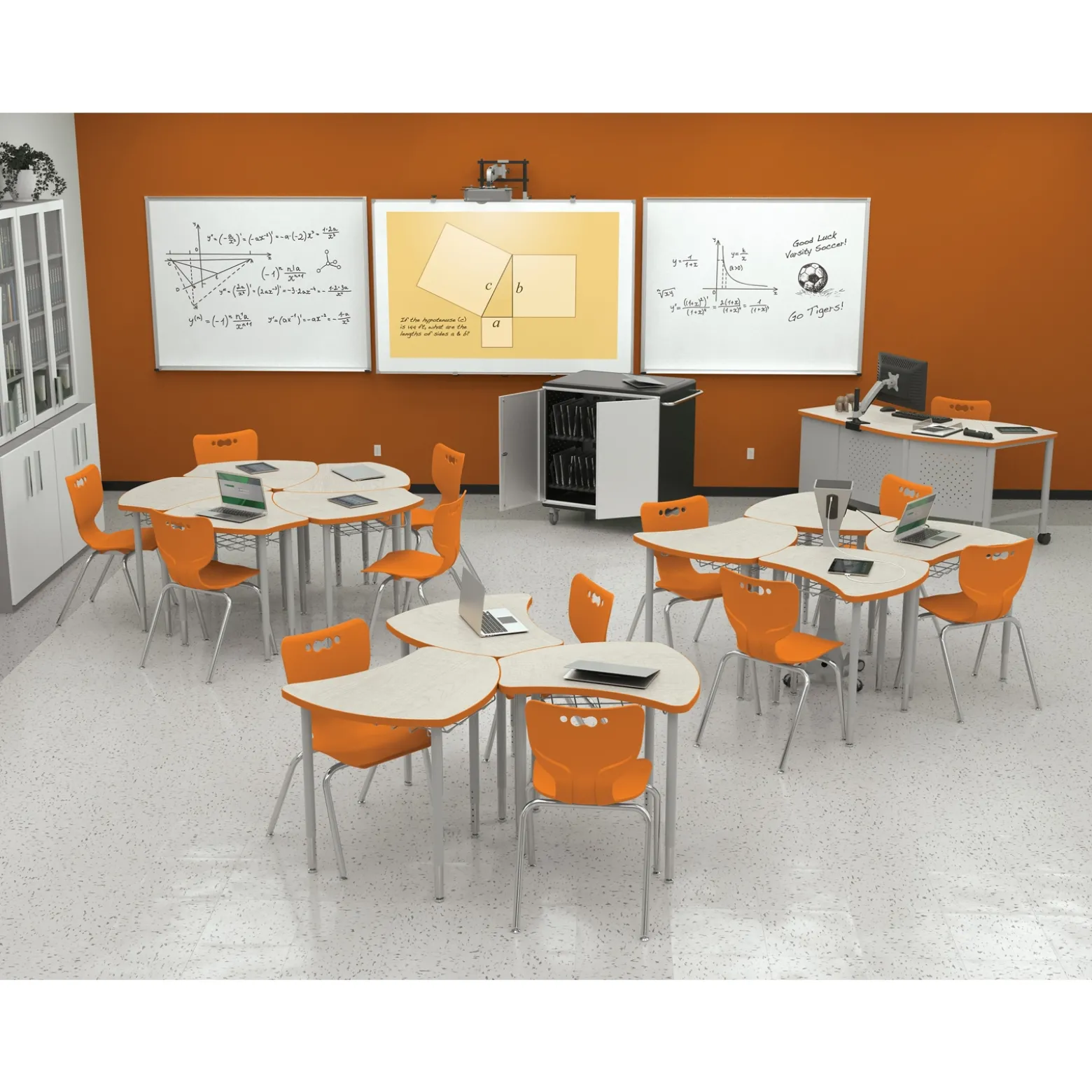 Shapes Height Adjustable Desk with Colored Edge Banding - 30"W x 29"D