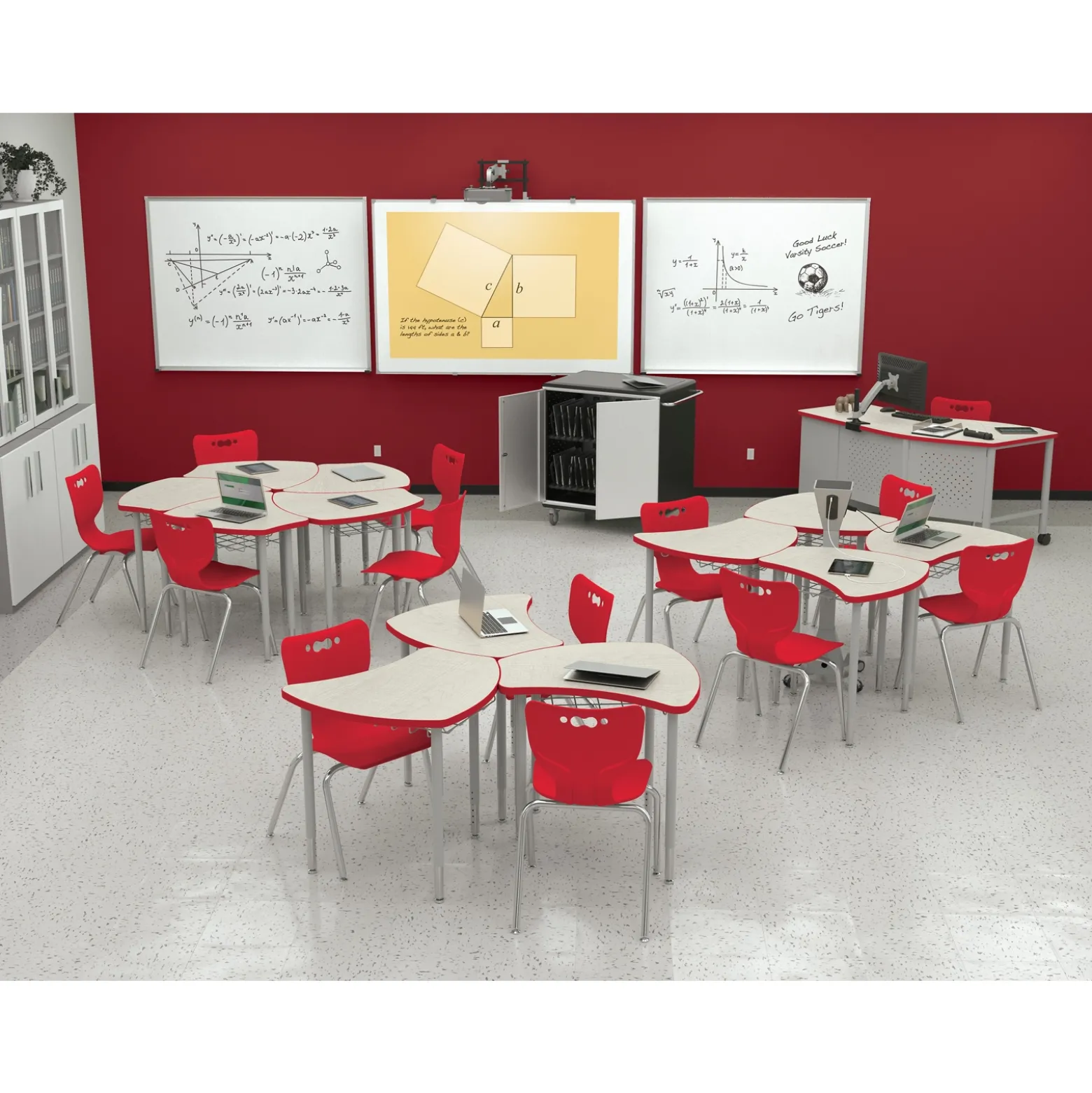 Shapes Height Adjustable Desk with Colored Edge Banding - 30"W x 29"D