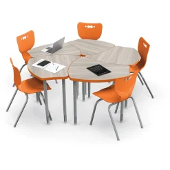 Shapes Height Adjustable Desk with Colored Edge Banding - 30