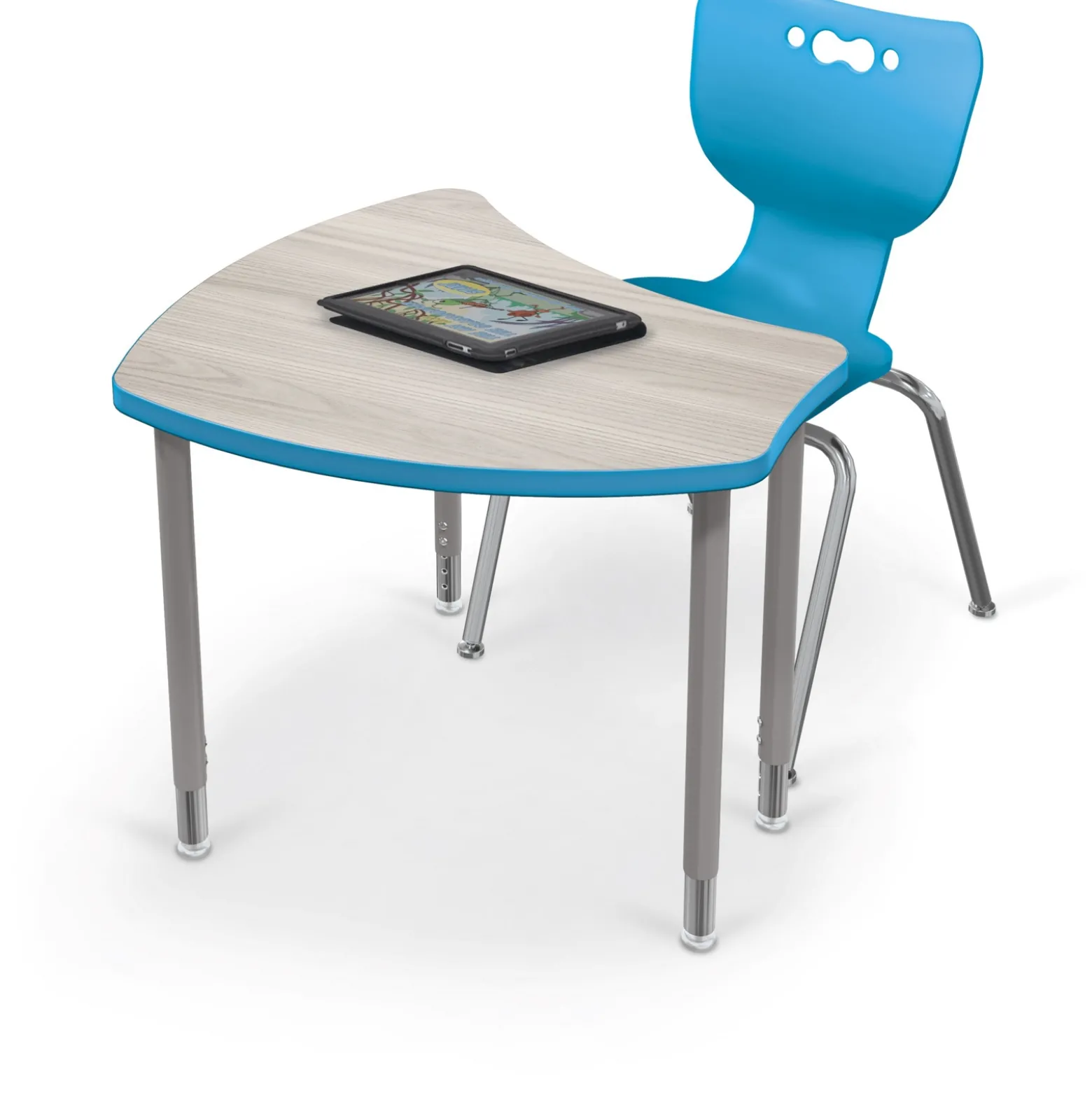 Shapes Height Adjustable Desk with Colored Edge Banding - 30"W x 29"D