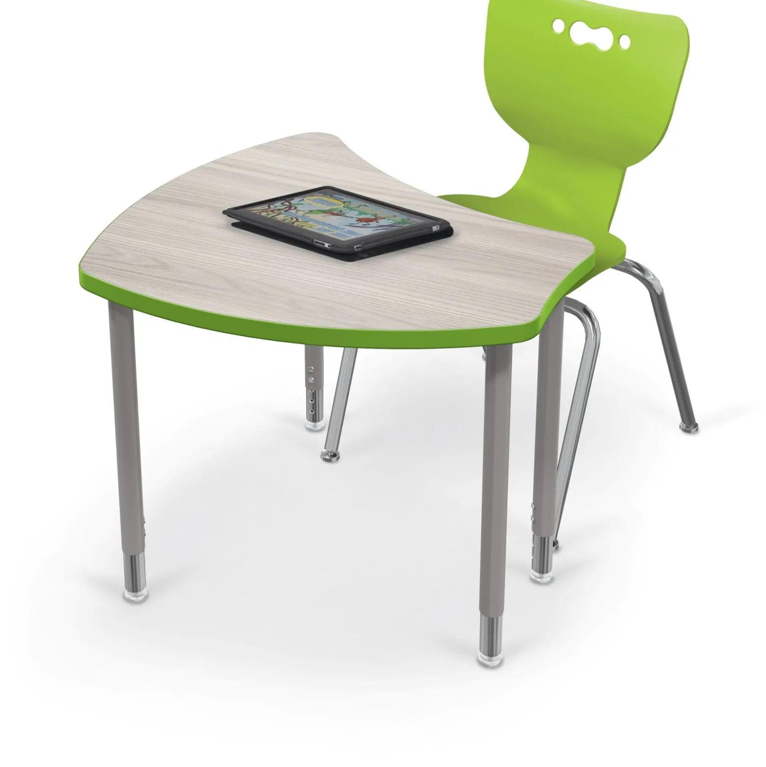 Shapes Height Adjustable Desk with Colored Edge Banding - 30"W x 29"D