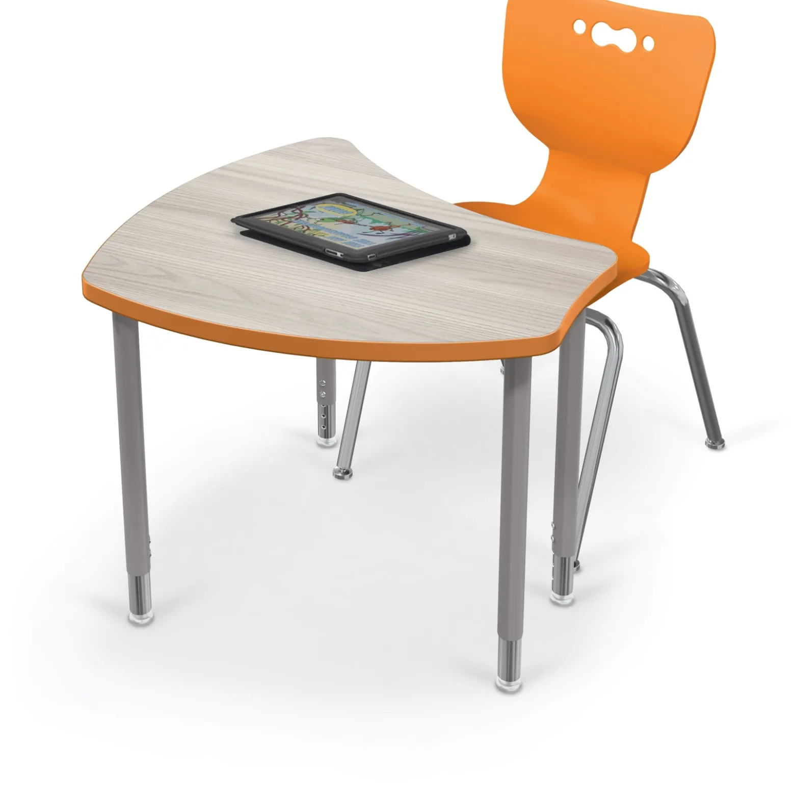 Shapes Height Adjustable Desk with Colored Edge Banding - 30"W x 29"D