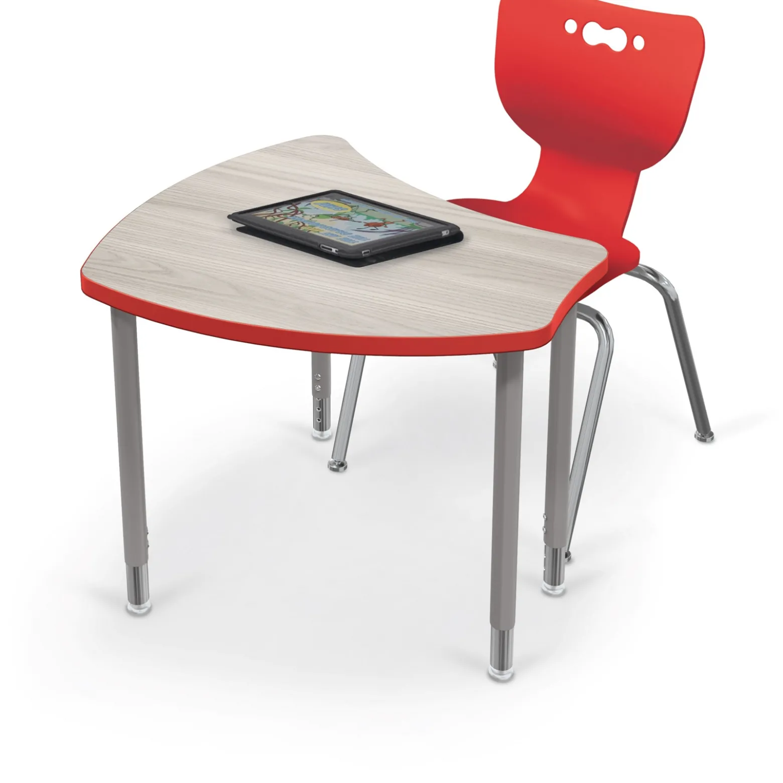 Shapes Height Adjustable Desk with Colored Edge Banding - 30"W x 29"D
