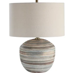 Signature Accents Ceramic Striped Accent Lamp - 17"Wx17"Dx22"H
