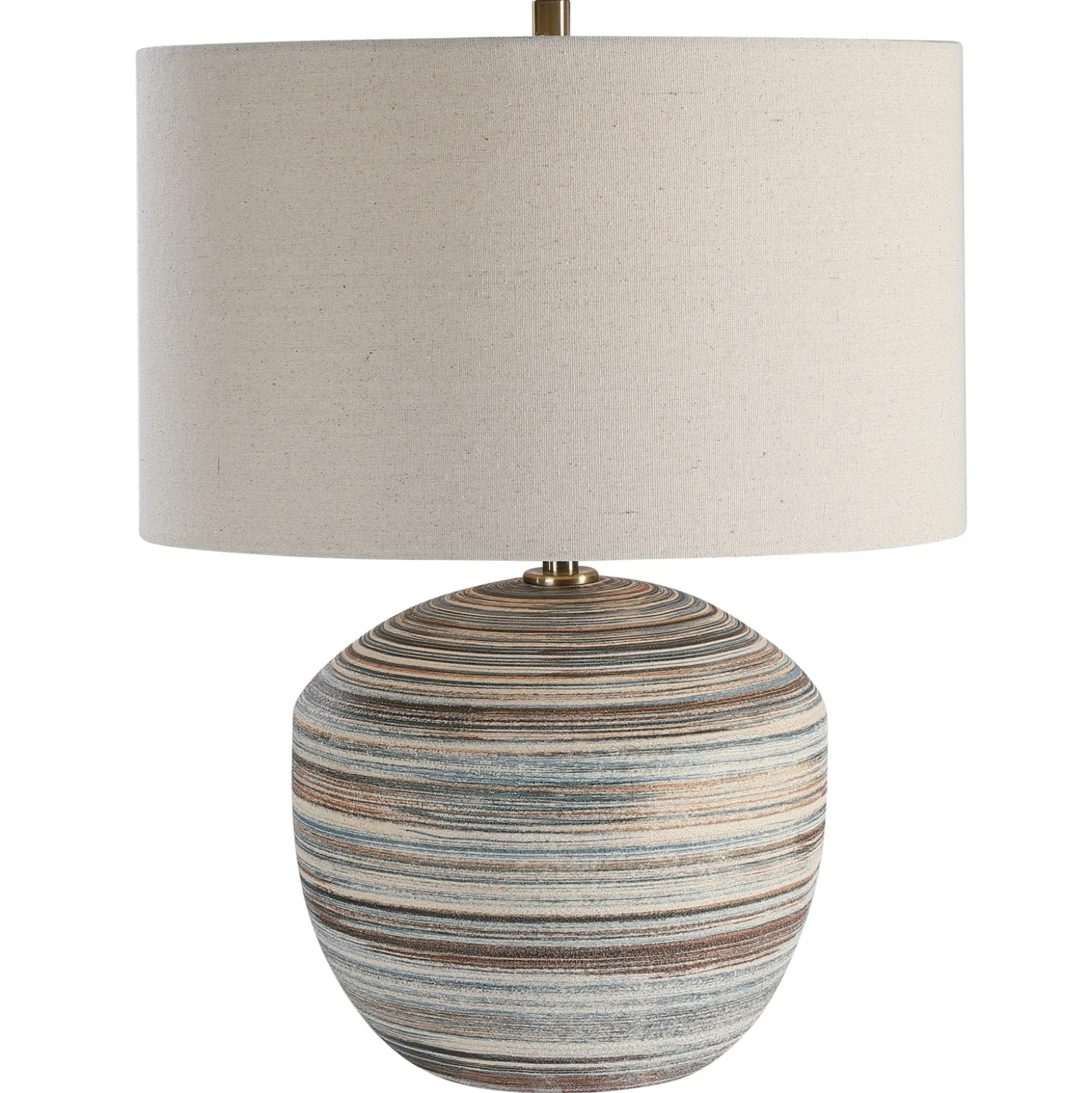 Signature Accents Ceramic Striped Accent Lamp - 17"Wx17"Dx22"H