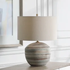 Signature Accents Ceramic Striped Accent Lamp - 17