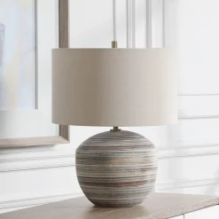 Signature Accents Ceramic Striped Accent Lamp - 17