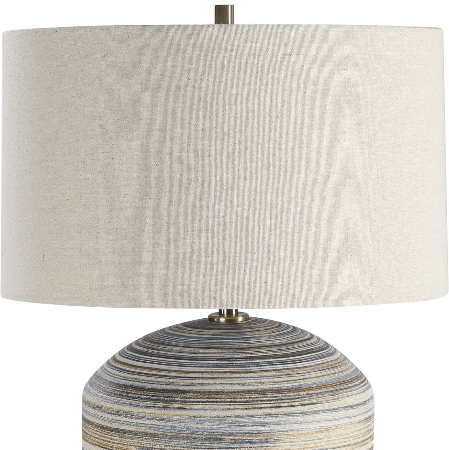 Signature Accents Ceramic Striped Accent Lamp - 17"Wx17"Dx22"H
