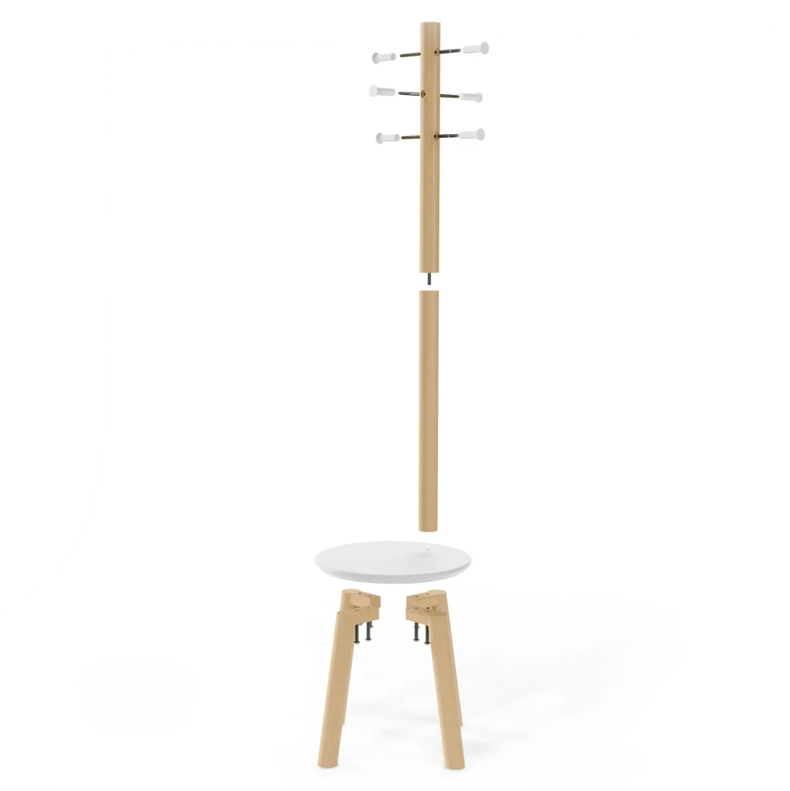 Signature Accents 6-Hook Coatrack and Stool