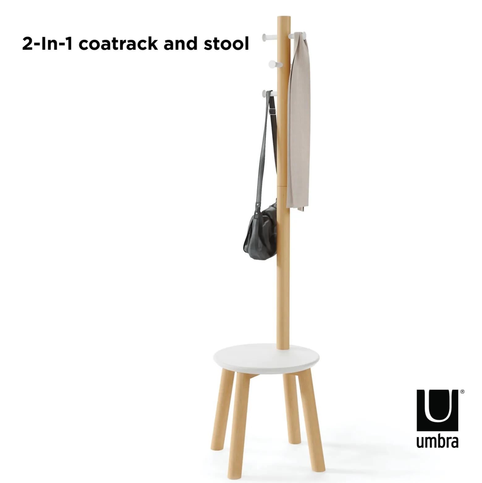 Signature Accents 6-Hook Coatrack and Stool