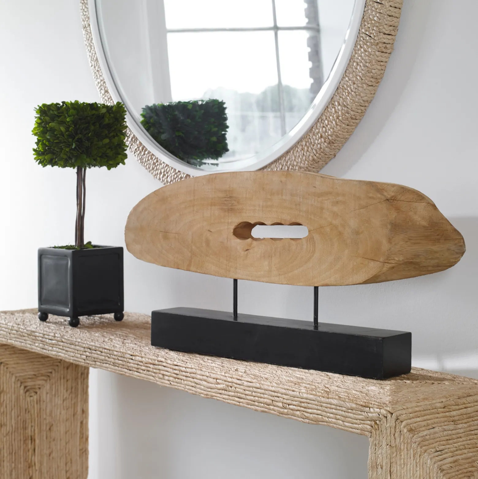 Signature Accents Mango Wood Log Sculpture 12.75”H