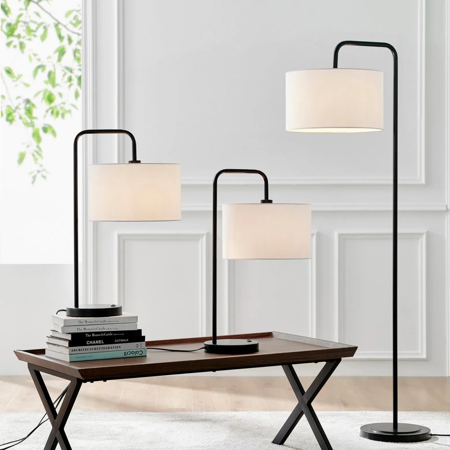 Simplistic Floor & Table Lamps - Set of 3