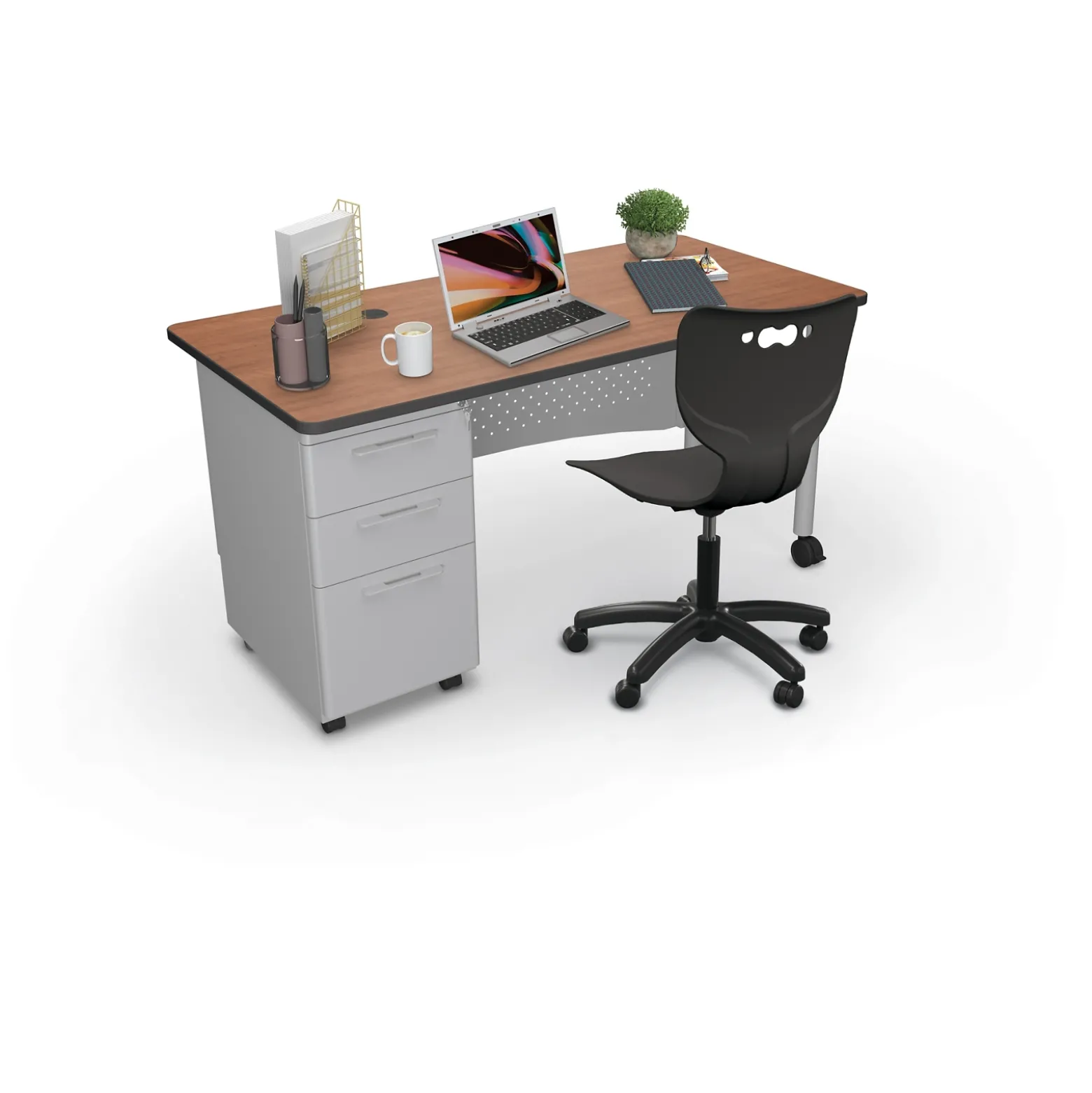 Single Pedestal Desk - 60"W x 30"D