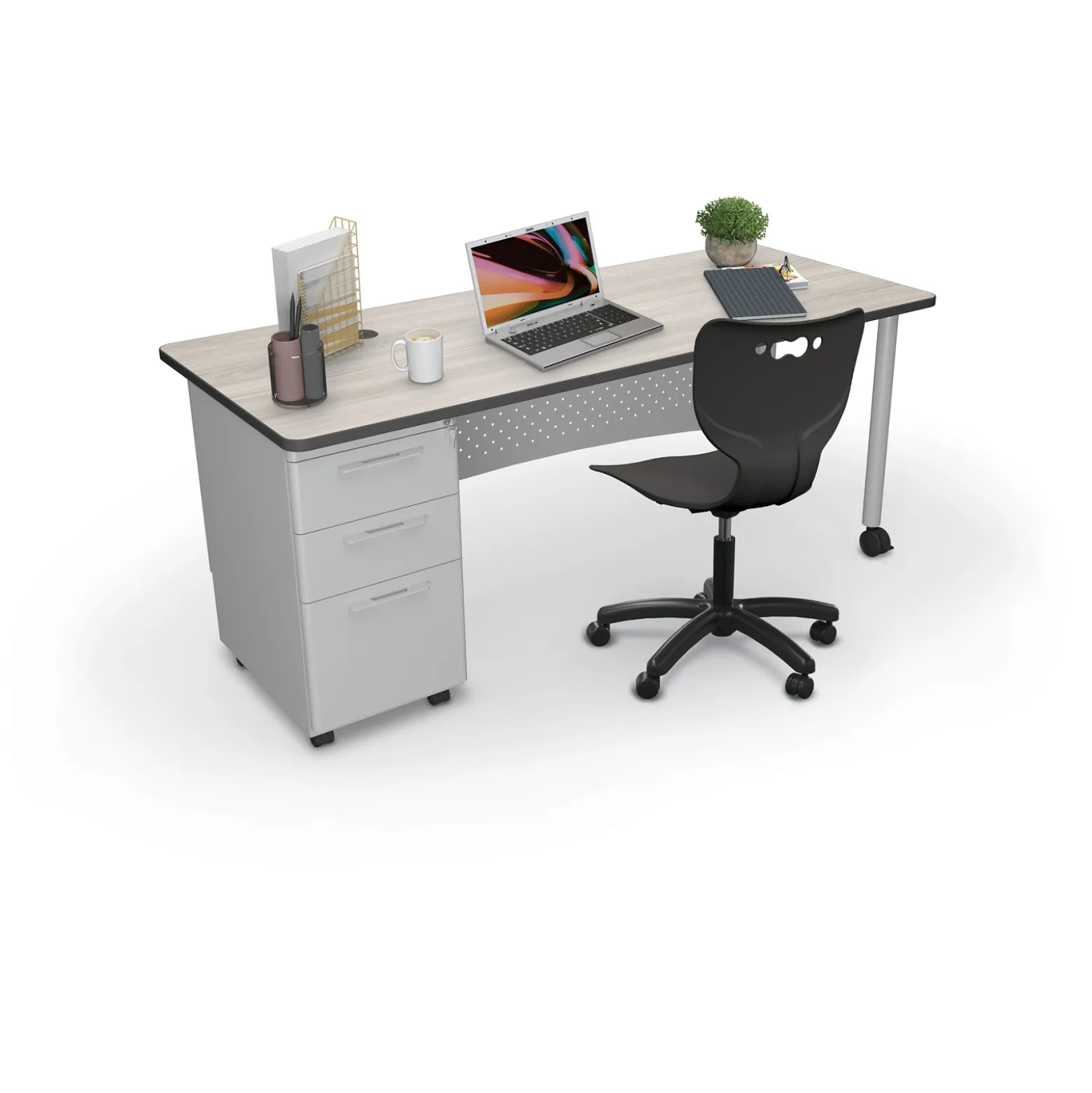 Single Pedestal Desk - 72"Wx30"D