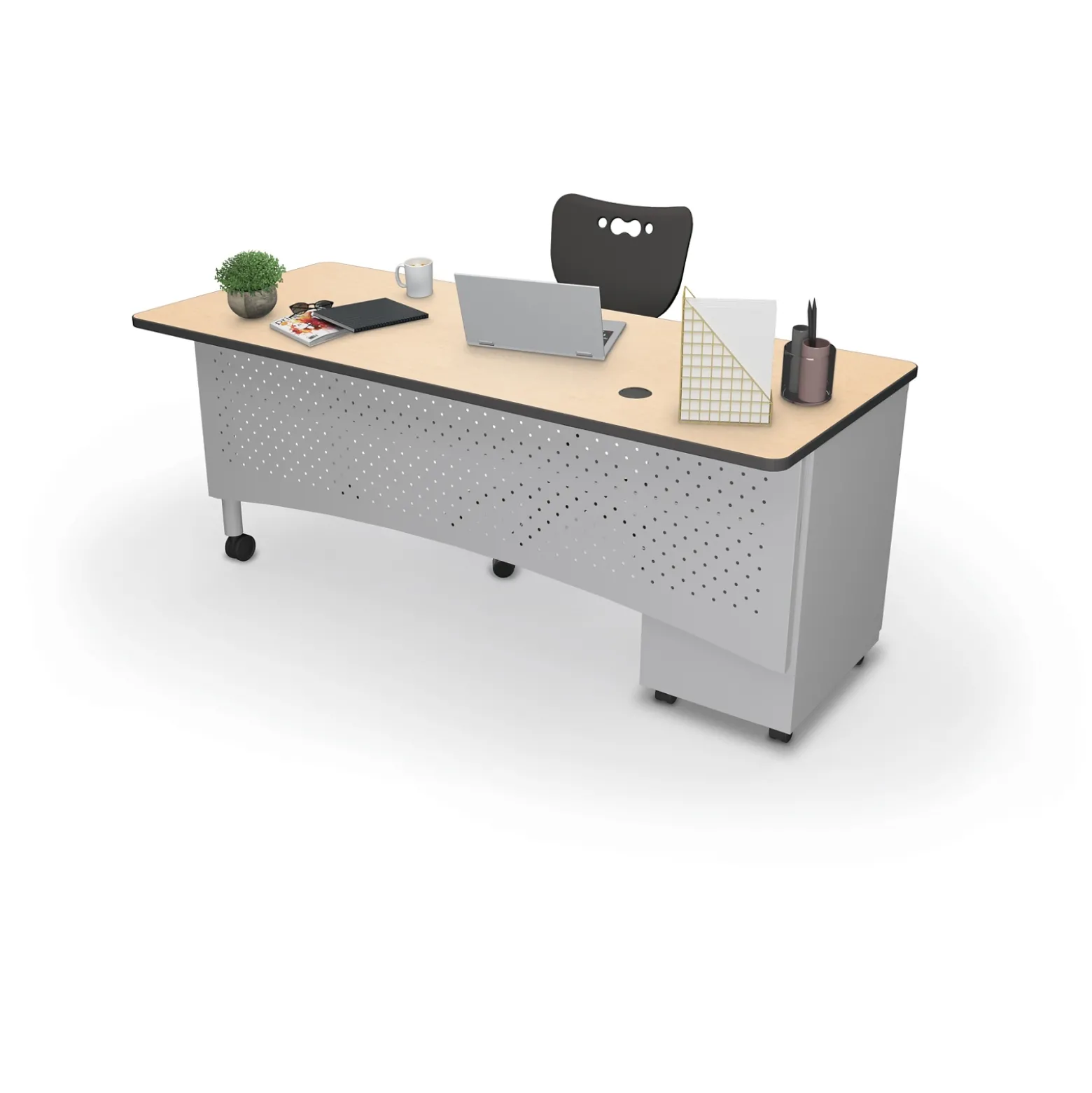 Single Pedestal Desk - 72"Wx30"D