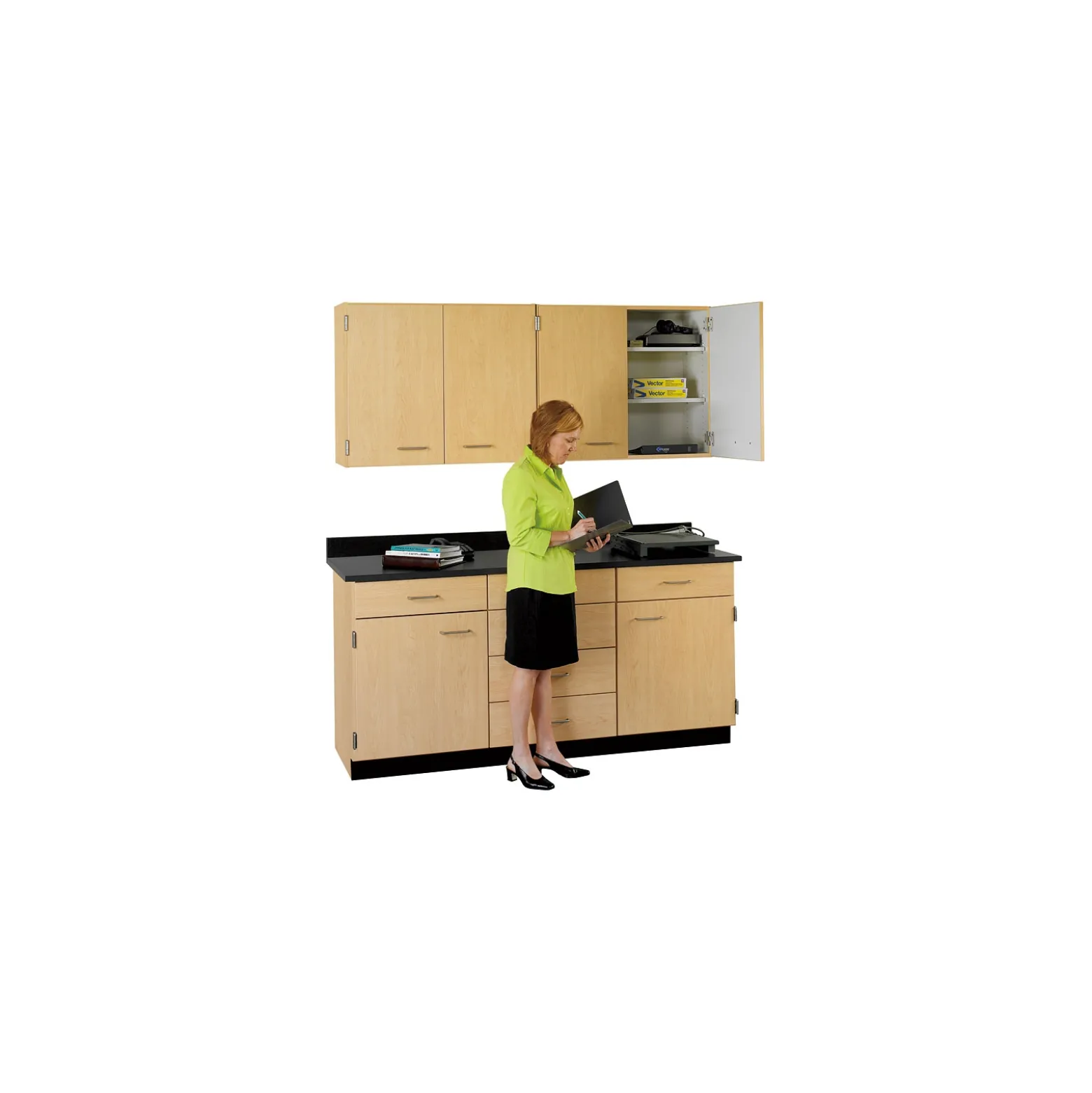 Six Drawer, Six Door Wall and Base Cabinet Set - 60"W