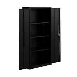 Slim Metal Storage Cabinet with Locking Doors - 30