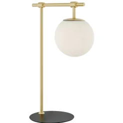 Smoked & Frosted Glass Globe Table Lamp - 21 1/4