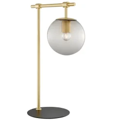 Smoked & Frosted Glass Globe Table Lamp - 21 1/4
