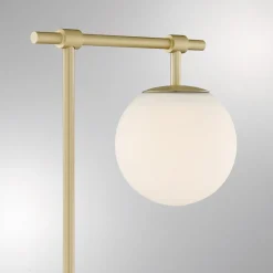 Smoked & Frosted Glass Globe Table Lamp - 21 1/4