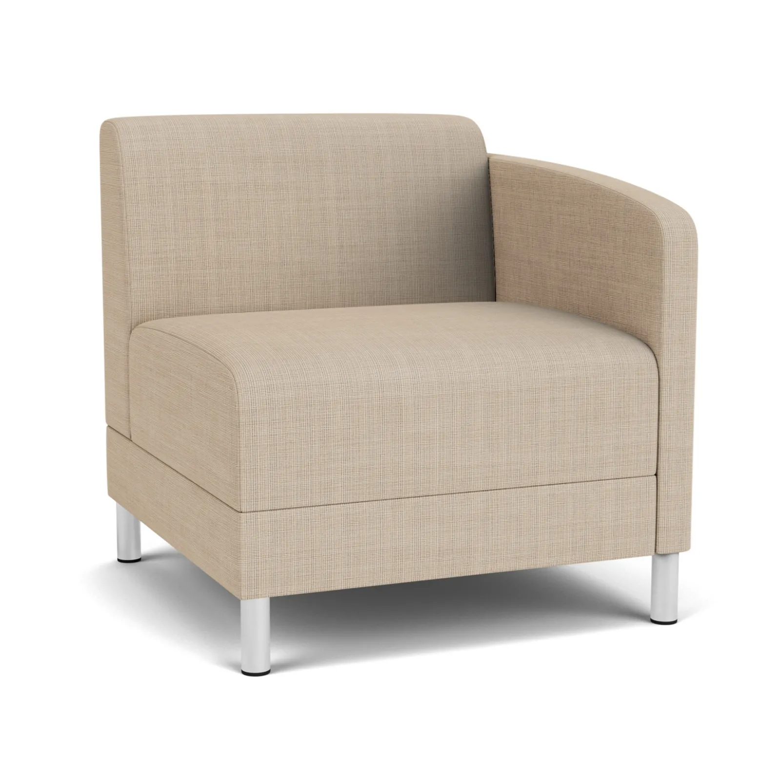 Social Left Arm Guest Chair in Premium Upholstery