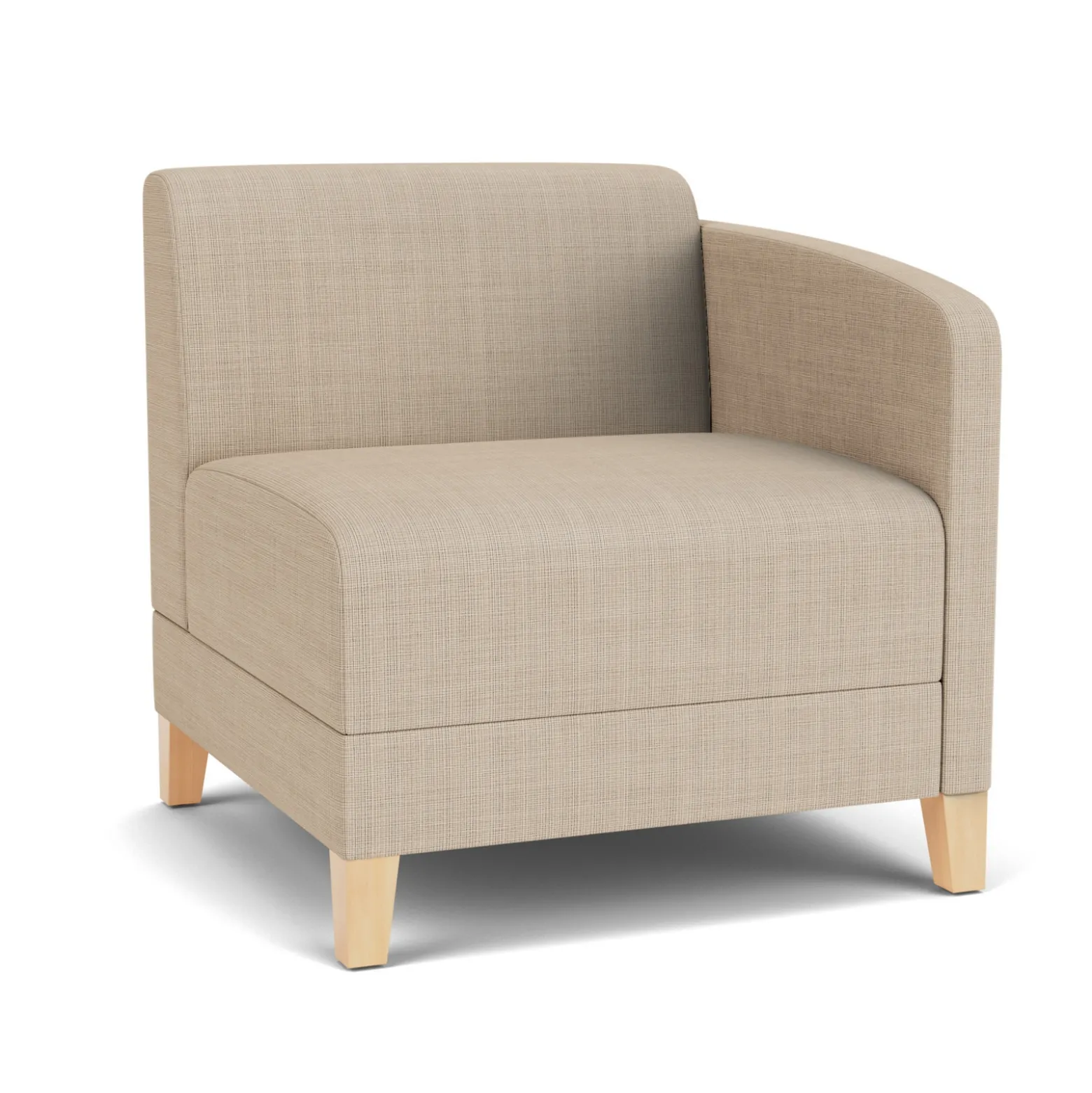 Social Left Arm Guest Chair in Premium Upholstery