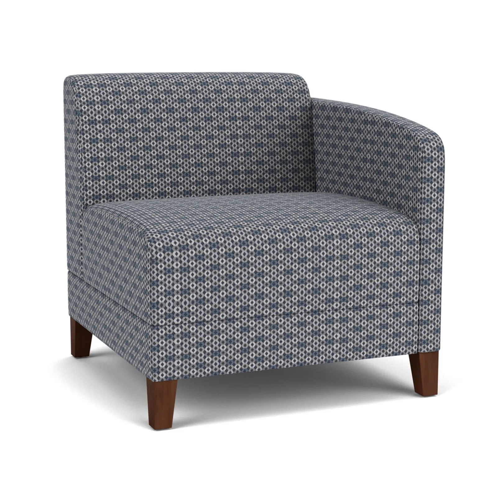 Social Left Arm Guest Chair in Premium Upholstery