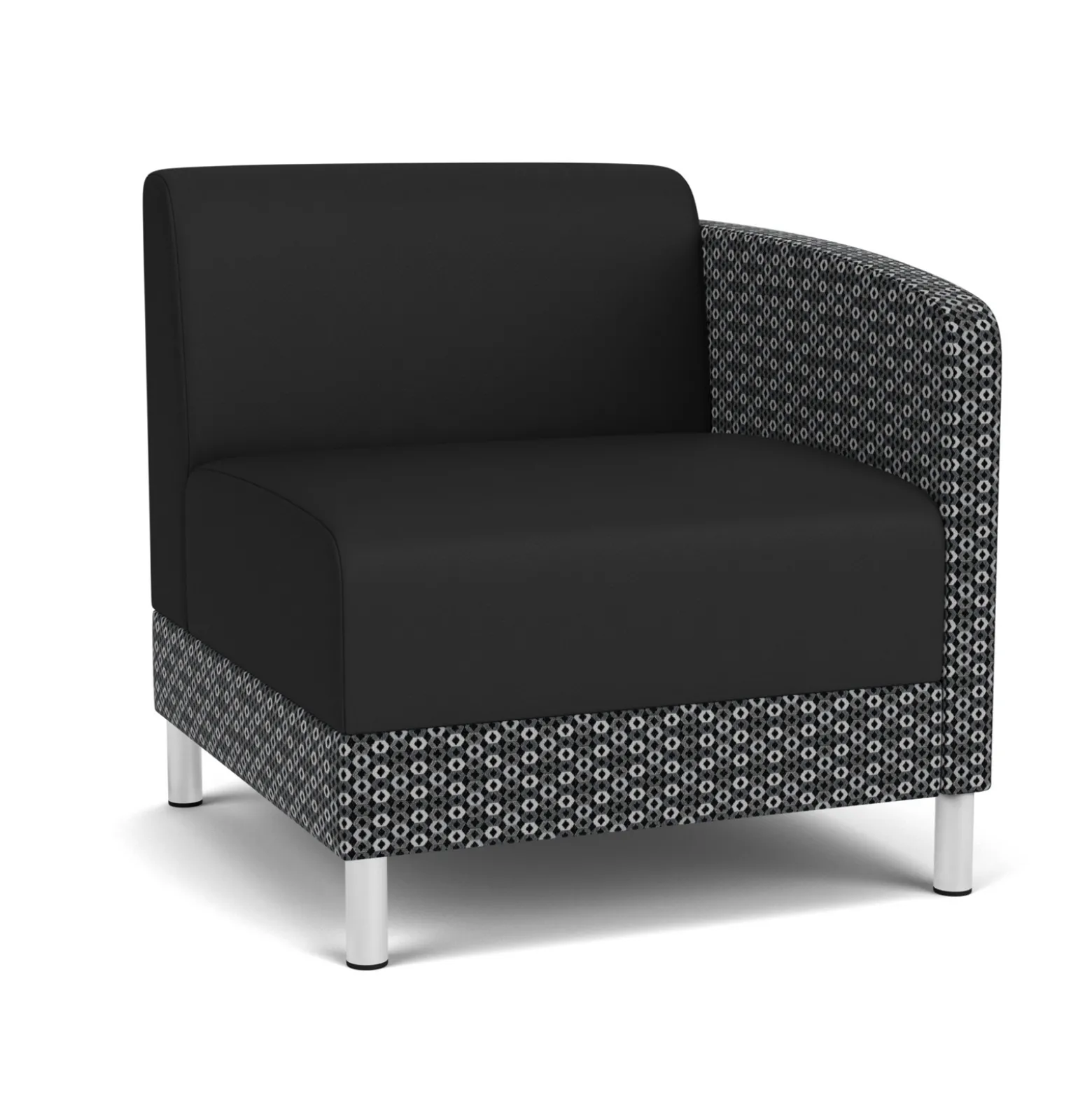 Social Left Arm Guest Chair in Premium Upholstery