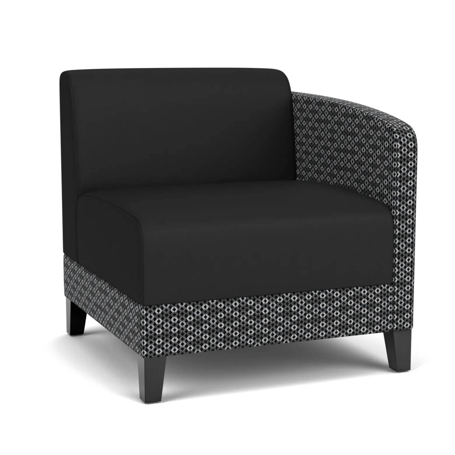 Social Left Arm Guest Chair in Premium Upholstery