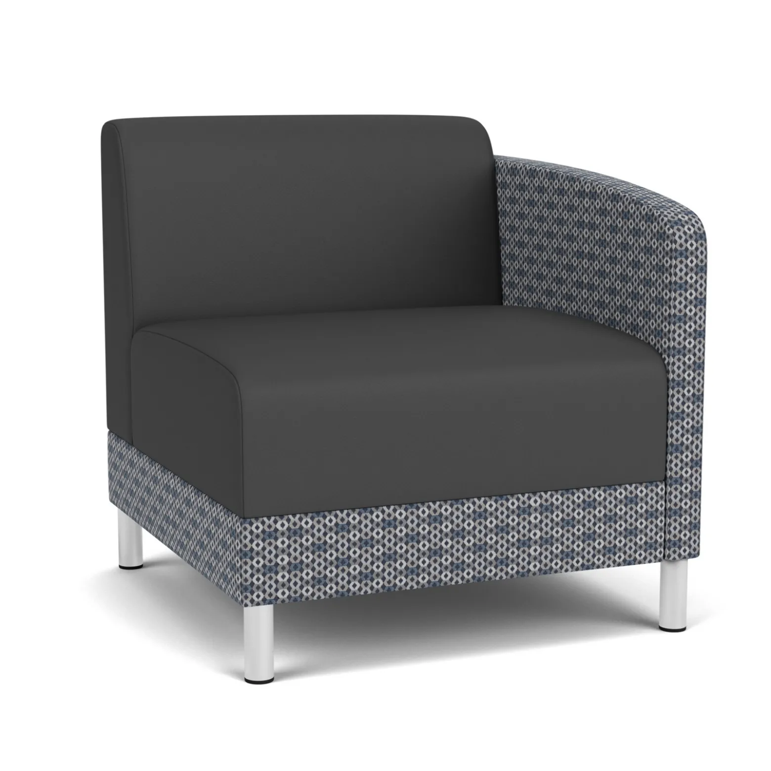 Social Left Arm Guest Chair in Premium Upholstery