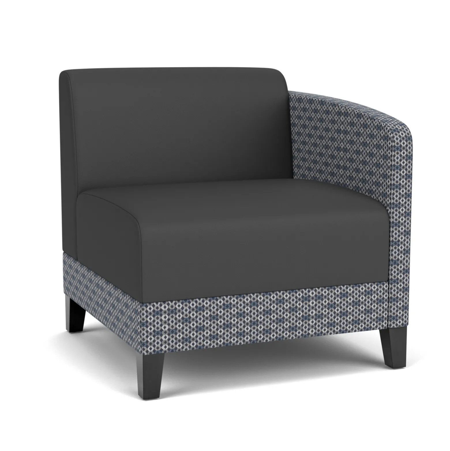 Social Left Arm Guest Chair in Premium Upholstery
