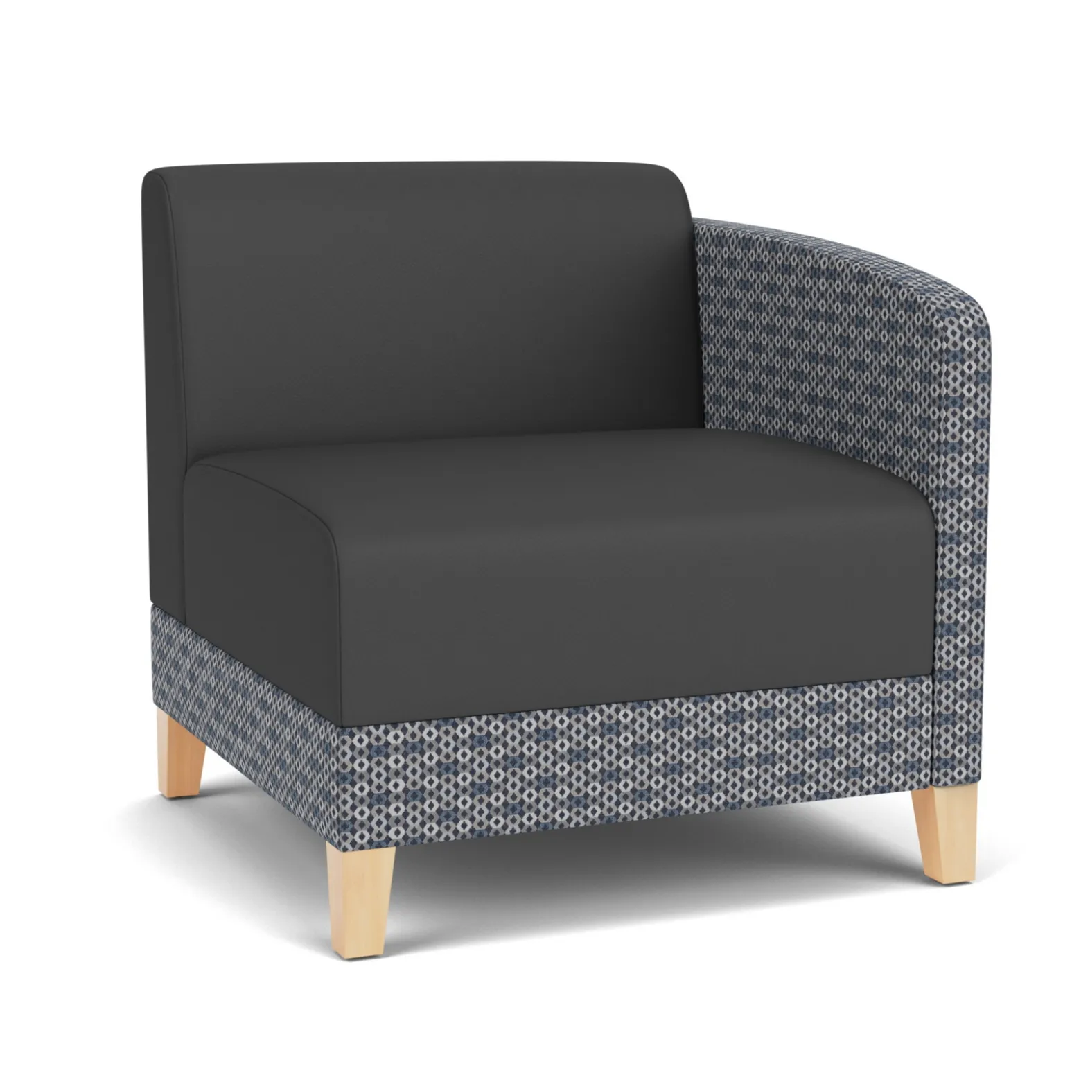 Social Left Arm Guest Chair in Premium Upholstery