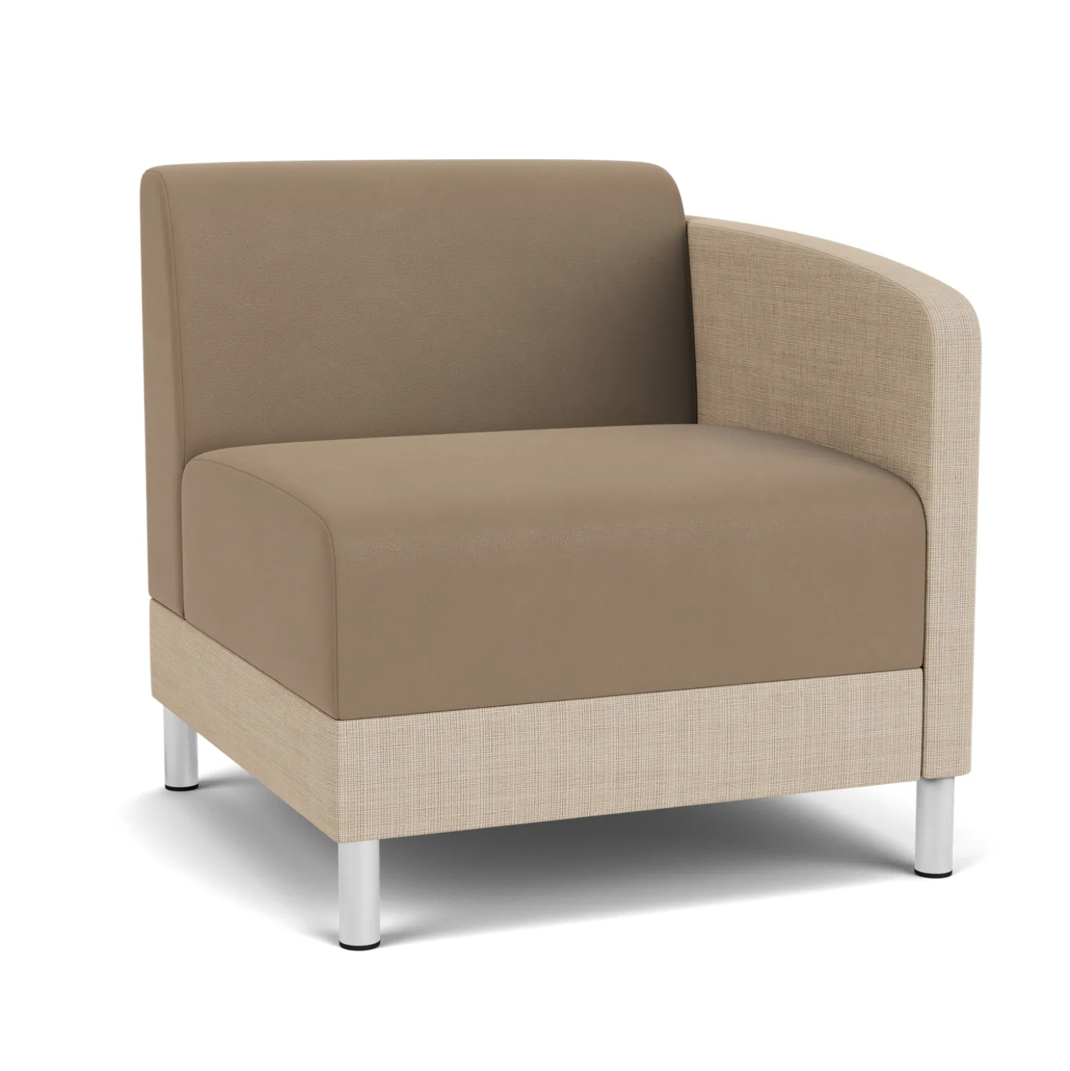 Social Left Arm Guest Chair in Premium Upholstery