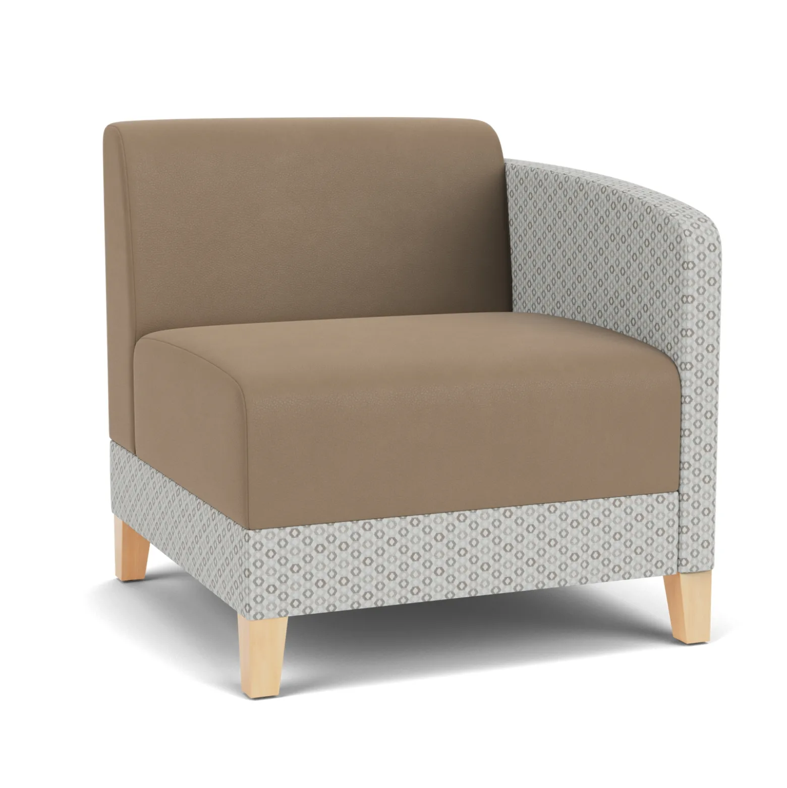 Social Left Arm Guest Chair in Premium Upholstery