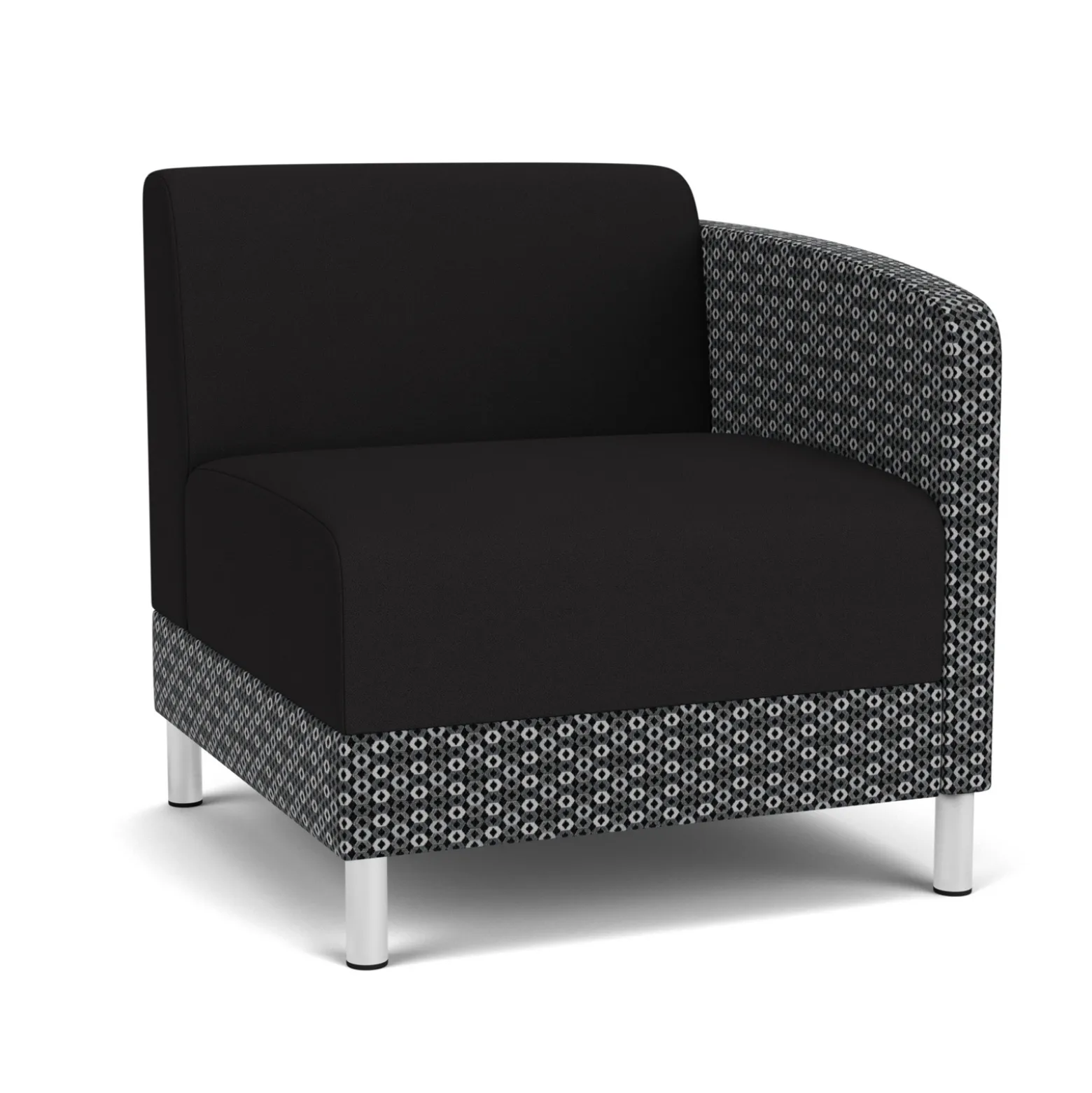 Social Left Arm Guest Chair in Premium Upholstery