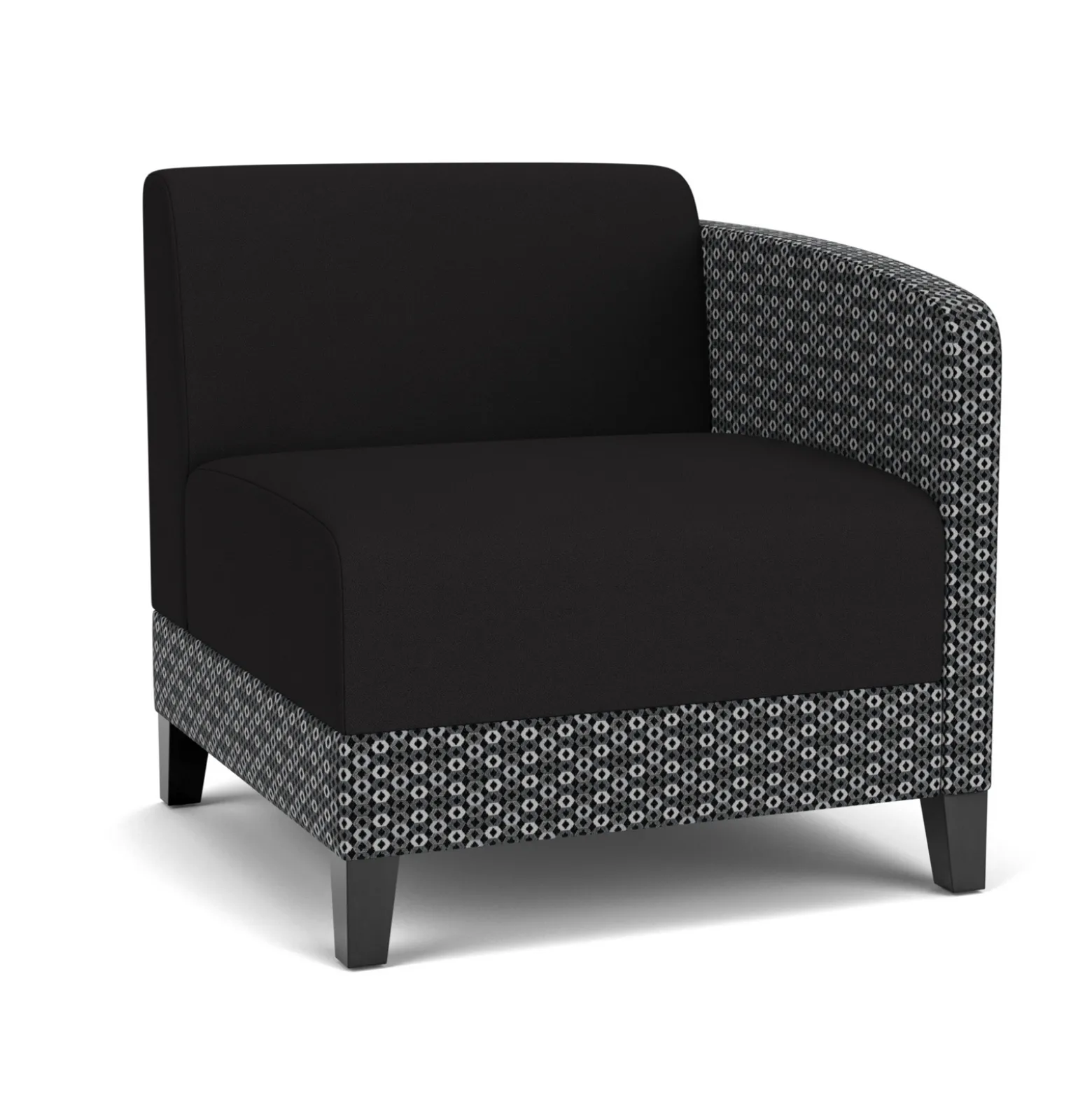 Social Left Arm Guest Chair in Premium Upholstery