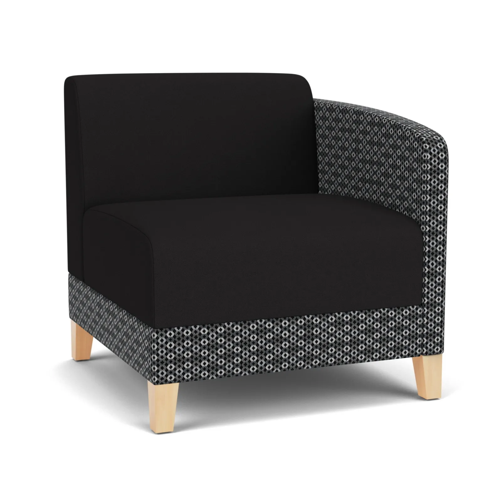 Social Left Arm Guest Chair in Premium Upholstery