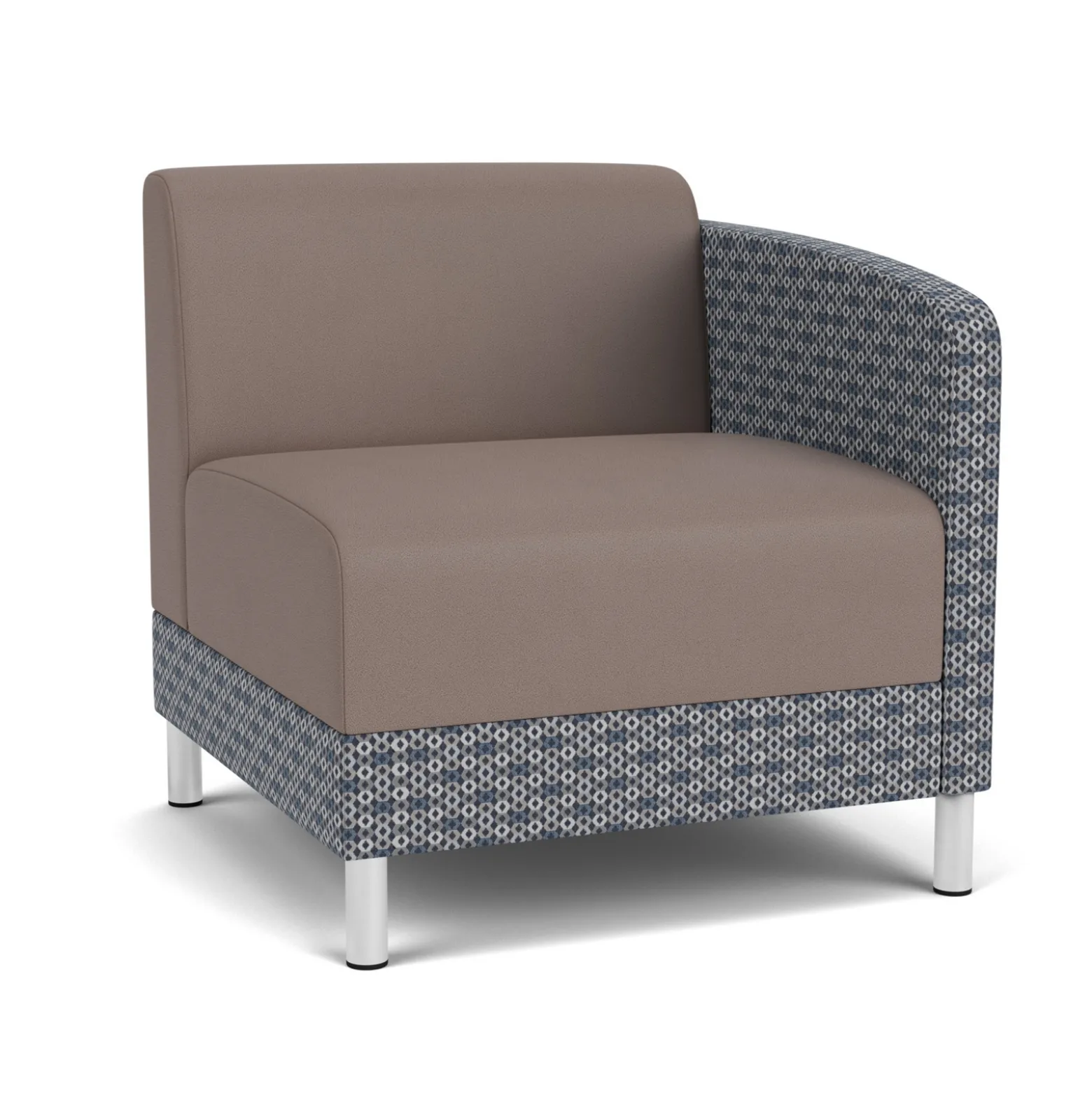 Social Left Arm Guest Chair in Premium Upholstery