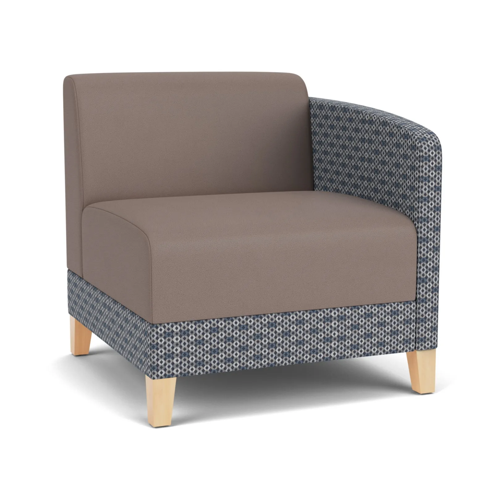 Social Left Arm Guest Chair in Premium Upholstery